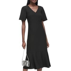 Banana Republic Midi A-line Dress V-neck Flutter Sleeves Flounce New Women’s 0